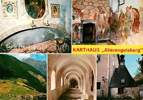AK / Ansichtskarte Karthaus_Schnalstal_Vinschgau Karthaeuser Kloster Grotte innen und vorne Karthaus Kreuzgang Paterkueche Karthaus_Schnalstal