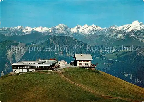 AK / Ansichtskarte Schoenbueel_Lungern Fliegeraufnahme mit Berghotel Bellevue Sporthotel mit Obwaldner Bergen Schoenbueel Lungern