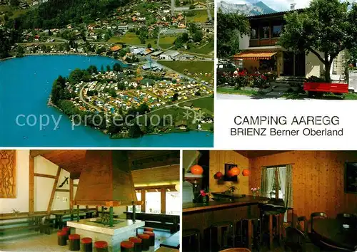 AK / Ansichtskarte Brienz_Brienzersee Camping Aaregg Fliegeraufnahme  Gastraeume Brienz Brienzersee