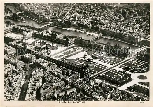 AK / Ansichtskarte Paris Le Louvre Vue aerienne Paris