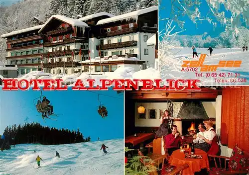 AK / Ansichtskarte Zell_See Hotel Alpenblick Gaststube Sessellift Zell_See