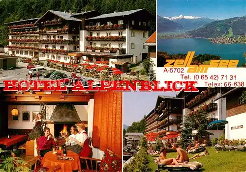 AK / Ansichtskarte Zell_See Hotel Alpenblick Gaststube Seepartie Liegewiese Zell_See