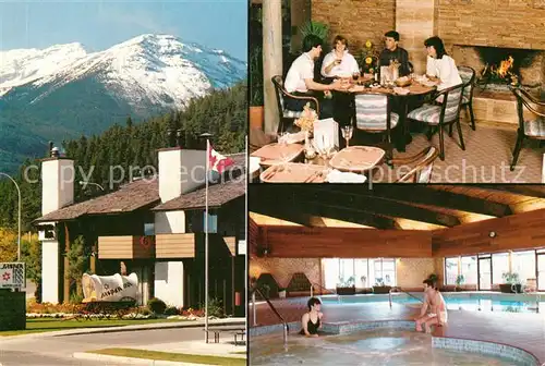 AK / Ansichtskarte Jasper_Alberta Motor Lodge Jasper Inn Gaststube Hallenbad Jasper Alberta