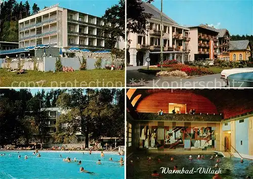AK / Ansichtskarte Warmbad_Villach Karawankenhof Kurhotel Freibad Thermal Hallenschwimmbad Warmbad_Villach