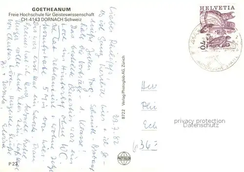 AK / Ansichtskarte Dornach_SO Goetheanum Fliegeraufnahme  Dornach_SO