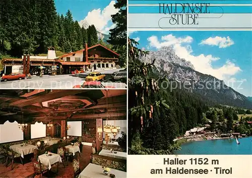 AK / Ansichtskarte Haller_Tirol Haldensee Stube Seepanorama Haller_Tirol