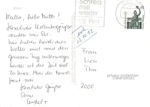 AK / Ansichtskarte Buesum_Nordseebad Alter Hafen Korbstrand Fischereihafen Fliegeraufnahme Alleestrasse Buesum_Nordseebad