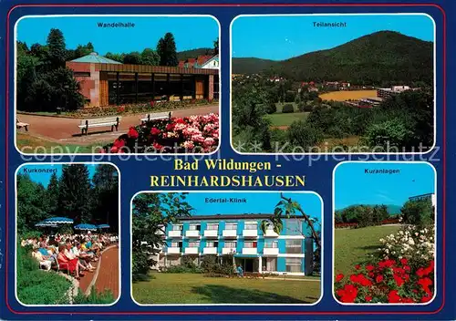 AK / Ansichtskarte Reinhardshausen Wandelhalle Teilansicht Kurkonzert Edertal Klinik Kuranlagen Reinhardshausen