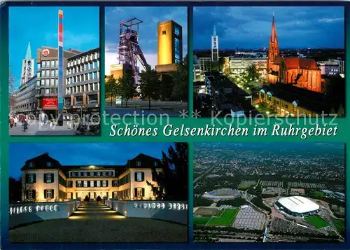 AK / Ansichtskarte Gelsenkirchen Kirche Zeche Stadtansichten Gelsenkirchen