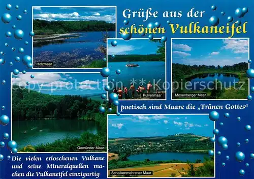 AK / Ansichtskarte Eifel_Region Holzmaar Pulvermaar Mosenberger Maar Gemuender Maar Eifel Region