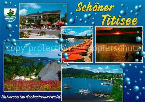 AK / Ansichtskarte Titisee Bootsanlegestelle Fliegeraufnahme Abendstimmung Titisee