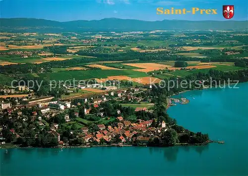 AK / Ansichtskarte Saint_Prex avec Lac Leman et Jura Genfersee Fliegeraufnahme 