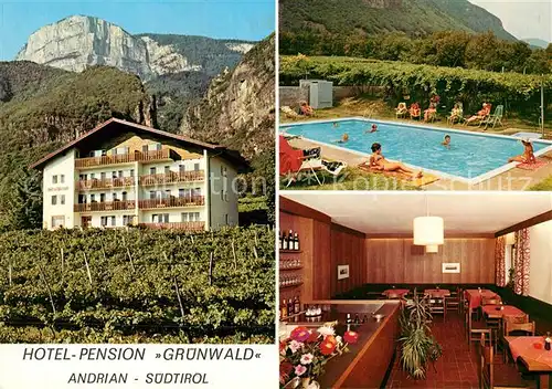 AK / Ansichtskarte Andrian Hotel Pension Gruenwald Swimming Pool Alpen Andrian