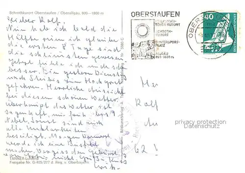 AK / Ansichtskarte Oberstaufen Schrothkurort Allgaeuer Alpen Fliegeraufnahme Oberstaufen