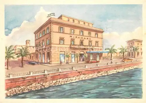 AK / Ansichtskarte Civitavecchia Albergo Miramare Kuenstlerkarte Civitavecchia