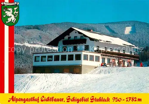 AK / Ansichtskarte Spital_Semmering_Steiermark Alpengasthof Eichtbauer Wintersportplatz Wappen Spital_Semmering