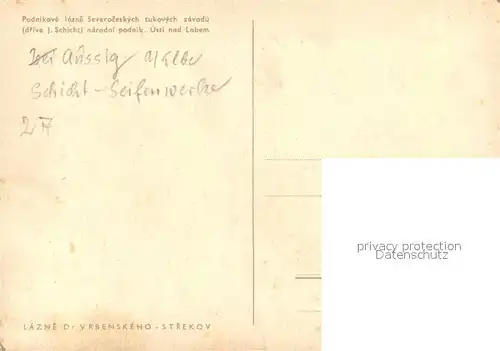 AK / Ansichtskarte Usti_nad_Labem Severoceskych tukovych zavodu narodni podnik Schicht Seifenwerke Usti_nad_Labem