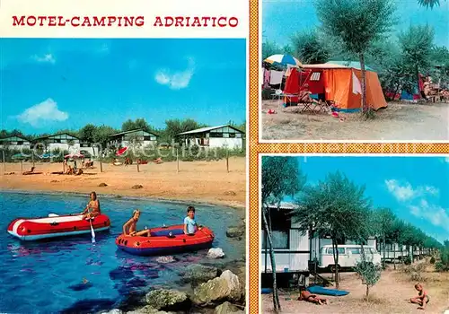 AK / Ansichtskarte Jesolo_Pineta Motel Camping Adriatico Bungalows Schlauchboot Strand Jesolo Pineta