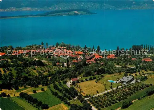 AK / Ansichtskarte Luescherz Bielersee Fliegeraufnahme Luescherz