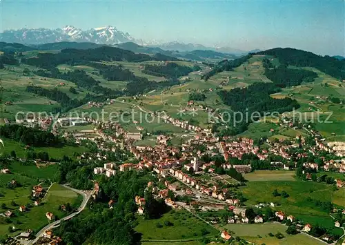 AK / Ansichtskarte Heiden_AR mit Altmann und Saentis Appenzeller Alpen Fliegeraufnahme Heiden_AR