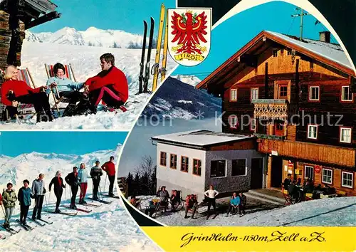 AK / Ansichtskarte Zell_Ziller_Tirol Gasthof Grindlalm Enzian Sepp Wintersportplatz Zillertaler Alpen Zell_Ziller_Tirol