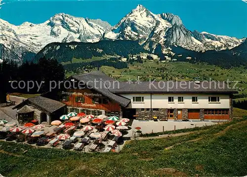AK / Ansichtskarte Sellamatt Berggasthaus Churfirsten Blick zum Saentis und Schafberg Sellamatt