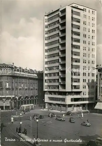 AK / Ansichtskarte Torino Piazza Solferino e nuovo Grattacielo Torino