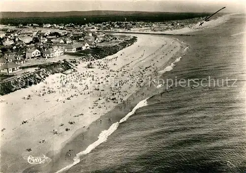AK / Ansichtskarte Mimizan_Plage Plage sur l Ocean et l Embouchure du Courant vue aerienne Mimizan_Plage