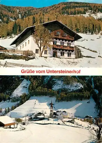 AK / Ansichtskarte St_Jakob_Ahrntal Untersteinerhof Ortsansicht mit Kirche Winterlandschaft St_Jakob_Ahrntal