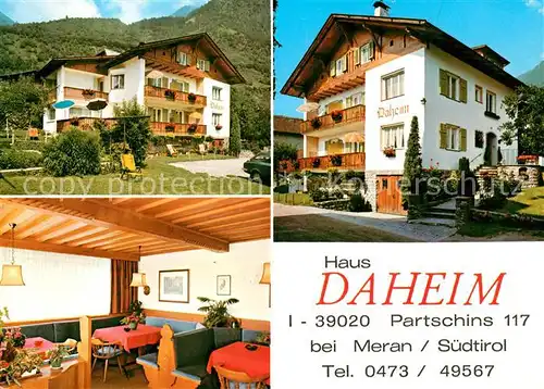 AK / Ansichtskarte Partschins_Merano_Suedtirol Gaestehaus Pension Haus Daheim Partschins_Merano