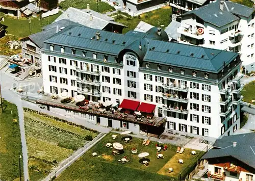 AK / Ansichtskarte Saas Fee Hotel du Glacier vue aerienne Saas Fee
