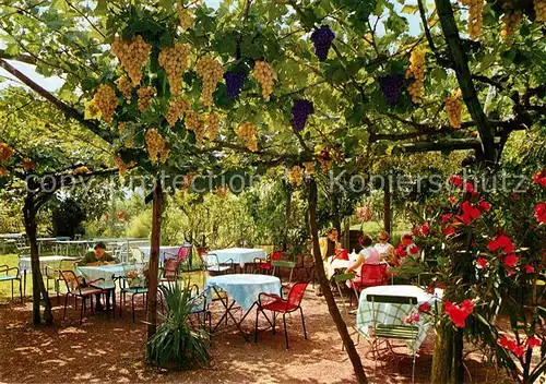 AK / Ansichtskarte Andrian Pension Restaurant Schwarzer Adler Gartenterrasse Andrian