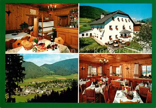 AK / Ansichtskarte Niederrasen Hotel Ansitz Goller Restaurant Landschaftspanorama Pustertal Niederrasen