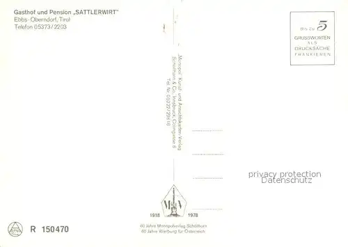 AK / Ansichtskarte Ebbs Gasthof Pension Sattlerwirt Ebbs