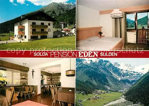 AK / Ansichtskarte Sulden_Ortler Pension Eden Gastraum Fremdenzimmer Alpenpanorama Sulden_Ortler