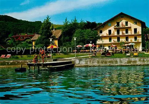 AK / Ansichtskarte Altmuenster_Salzkammergut Gasthof Seewies am Traunsee Badesteg Altmuenster_Salzkammergut