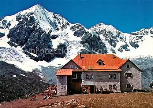 AK / Ansichtskarte Sulden_Ortler Schaubachhuette mit Koenigspitze Bergrestaurant Sulden_Ortler