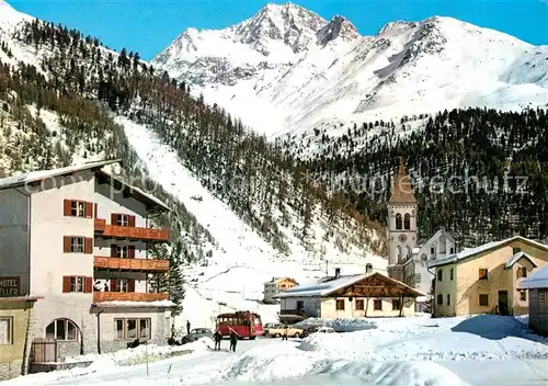 AK / Ansichtskarte Solda_Sulden Hotel Eller Punta Vertana Kirche Vertainspitze Ortler Alpen Solda Sulden