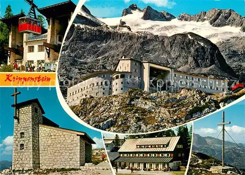 AK / Ansichtskarte Krippenstein Berghotel mit Hohem Dachstein Hallstaetter See Krippensteinkapelle Schoenberghaus  Krippenstein