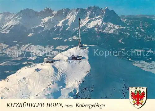 AK / Ansichtskarte Kitzbuehel_Tirol Fliegeraufnahme Kitzbueheler Horn Kaisergebirge Kitzbuehel Tirol