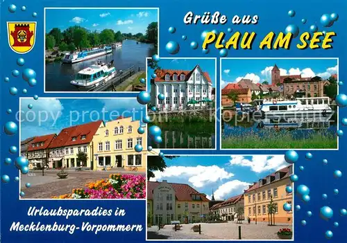 AK / Ansichtskarte Plau_See Marktplatz Hafen  Cafe Restaurant  Plau_See