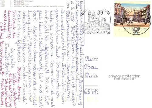 AK / Ansichtskarte Halberstadt Moritzkirche Innenraum Rochowsche Kirche Holzmarkt Rathaus Roland Halberstadt