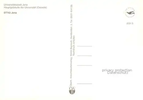AK / Ansichtskarte Jena_Thueringen Hauptgebaeude Universitaet Jena Thueringen