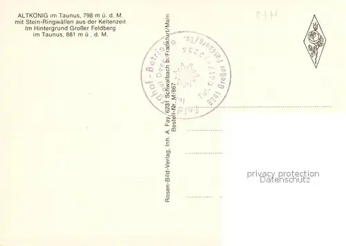 AK / Ansichtskarte Altkoenig Steinringwaelle Grosser Feldberg Altkoenig