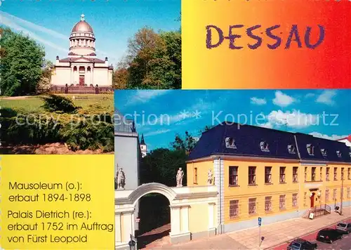 AK / Ansichtskarte Dessau Rosslau Mausoleum Palais Dietrich Dessau Rosslau