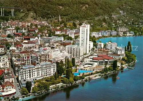 AK / Ansichtskarte Montreux_VD Fliegeraufnahme Hotel Eden Casino Montreux VD