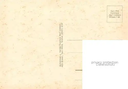 AK / Ansichtskarte Dissen_Teutoburger_Wald Rathaus Kirchplatz Stadtpark Dissen_Teutoburger_Wald