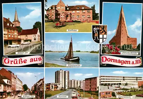 AK / Ansichtskarte Dormagen Christuskirche Rathaus Horrem Dormagen