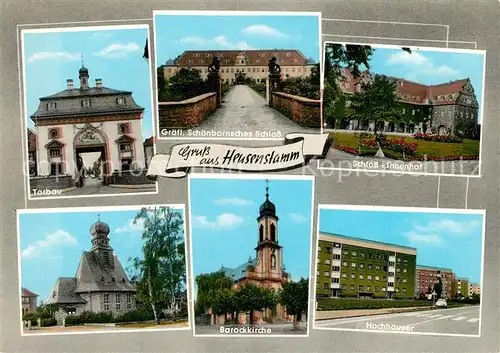AK / Ansichtskarte Heusenstamm BArockkirche Gr?fl. Sch?nbornsches Schloss Torbau Heusenstamm