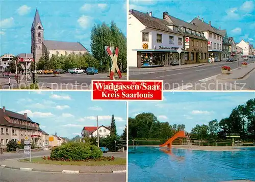 AK / Ansichtskarte Wadgassen Freibad Kirche Wadgassen